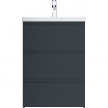 База под раковину, напольная, 60 см, 3 ящика, графит матовый AM.PM GEM S