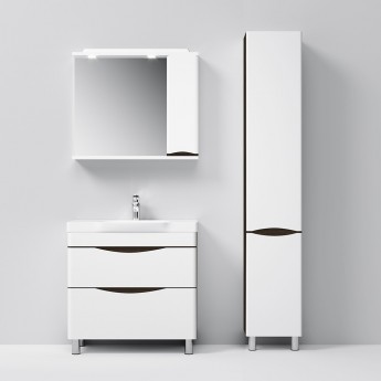 Шкаф-пенал напольный 35 см, правый, венге/белый глянец AM.PM LIKE